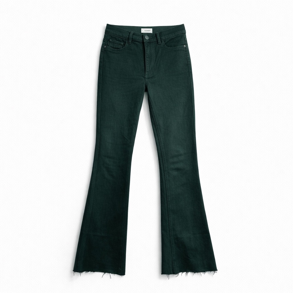 Women's Flared Jeans - Dark Green